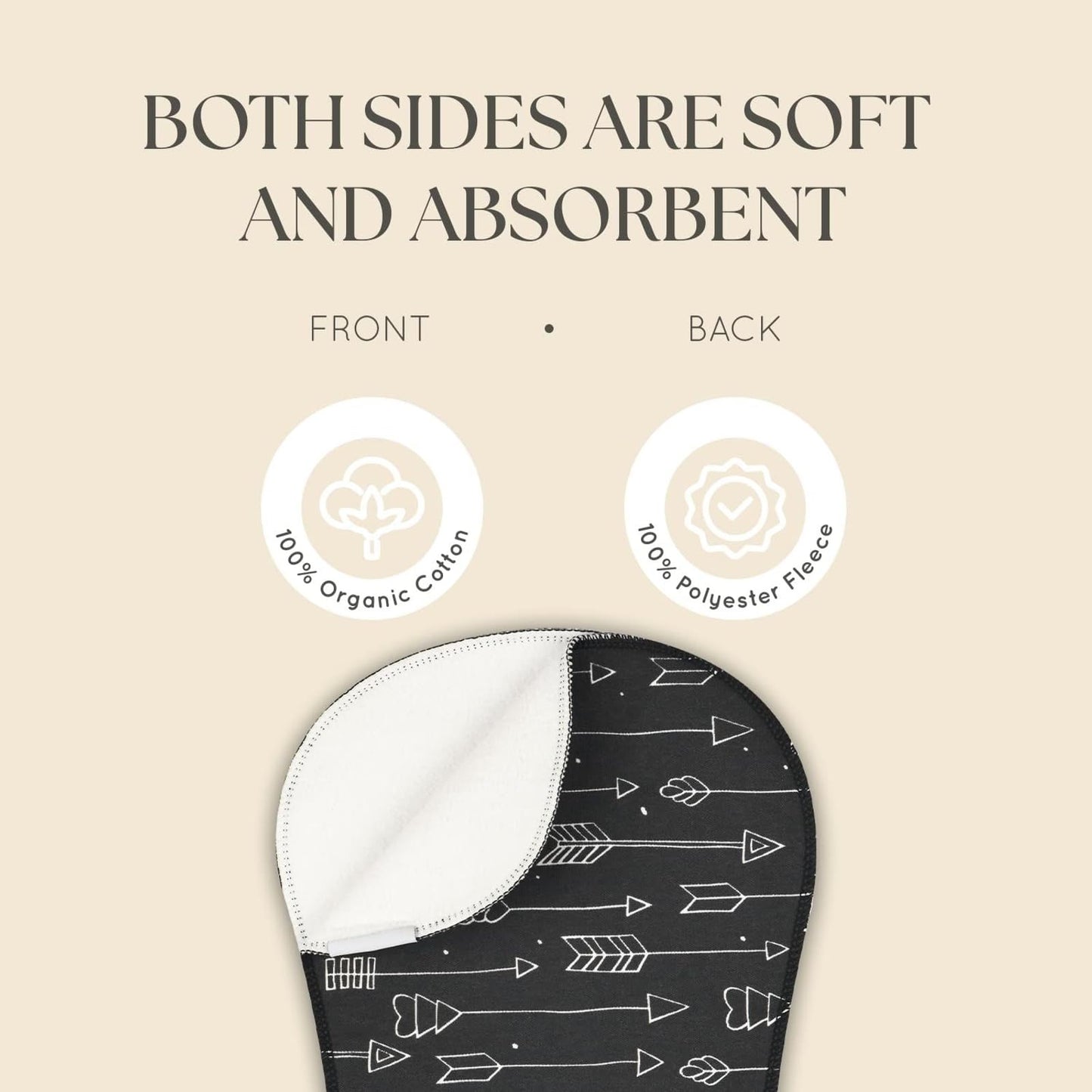 Dodo Babies 5-Pack Baby Burp Cloths - Soft, Absorbent Cotton Burp Cloths - includes Pacifier Case and 2 Pacifier Clips - Colors: