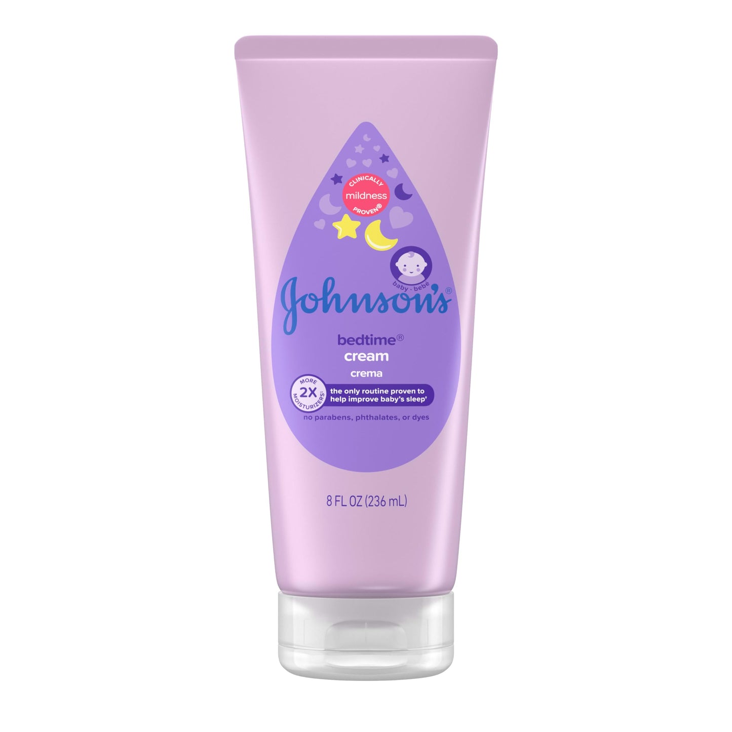 Johnson'S Baby Bedtime Moisturizing Body Cream, Relaxing Aromas, Hypoallergenic Baby Night Cream For Long Lasting Dry Skin Relie