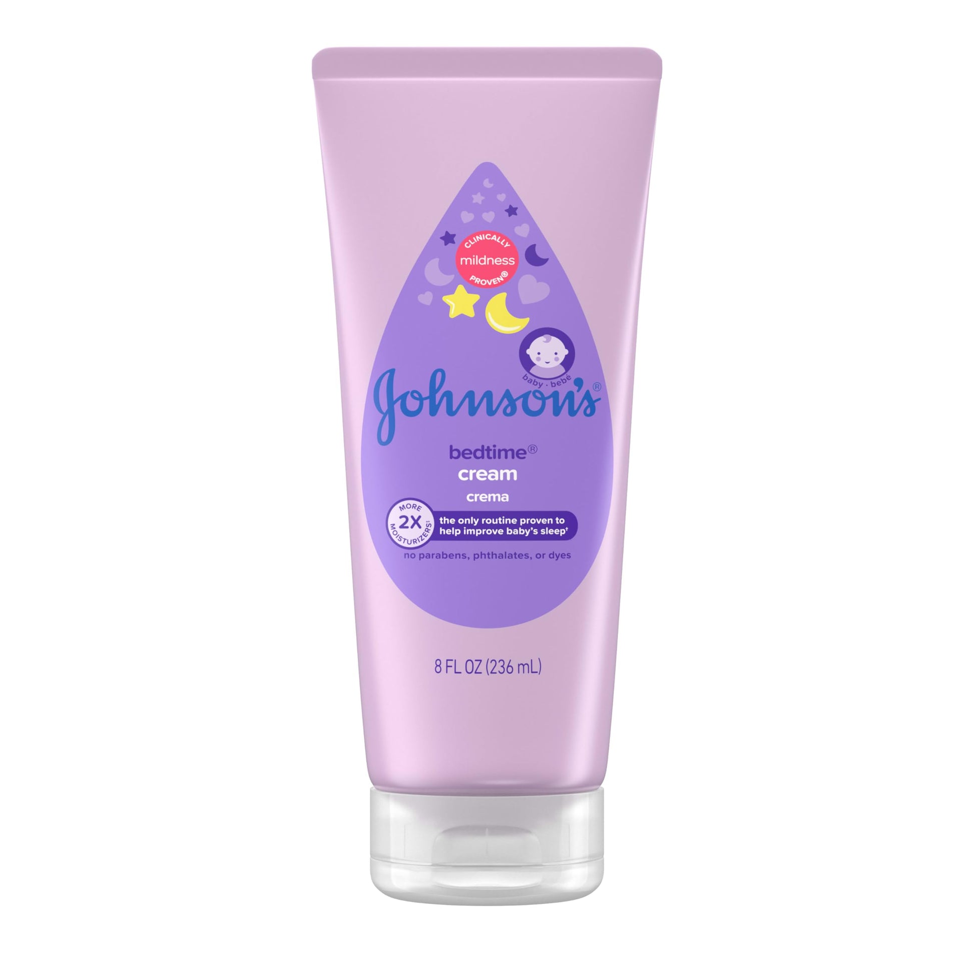 Johnson'S Baby Bedtime Moisturizing Body Cream, Relaxing Aromas, Hypoallergenic Baby Night Cream For Long Lasting Dry Skin Relie