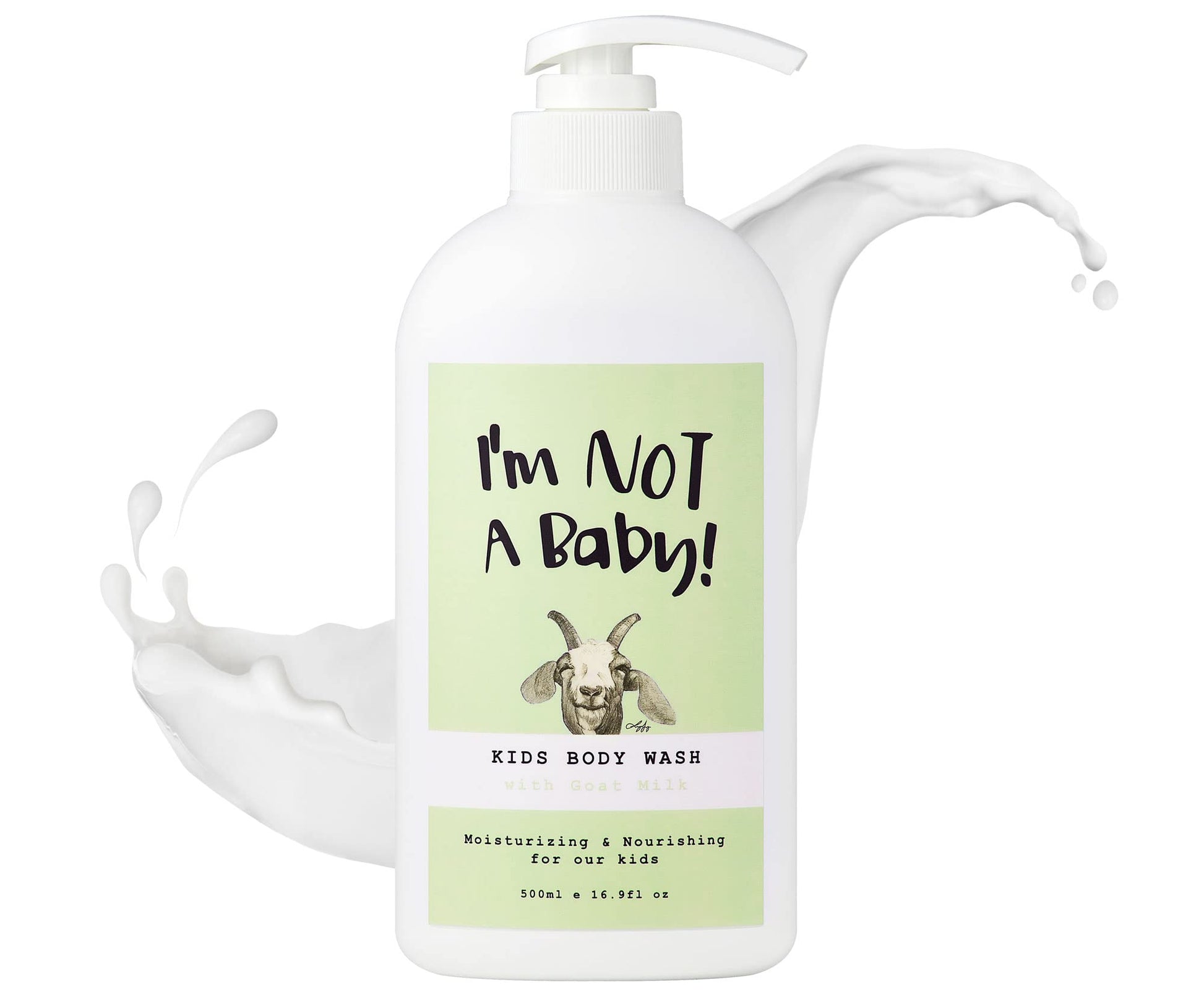 Im NOT A Baby! Kids Body Wash- Dermatologist Tested, Allergen free, Cruelty-free, PETA, Gentle for Kids, Goat Milk, 16.9 Fl Oz