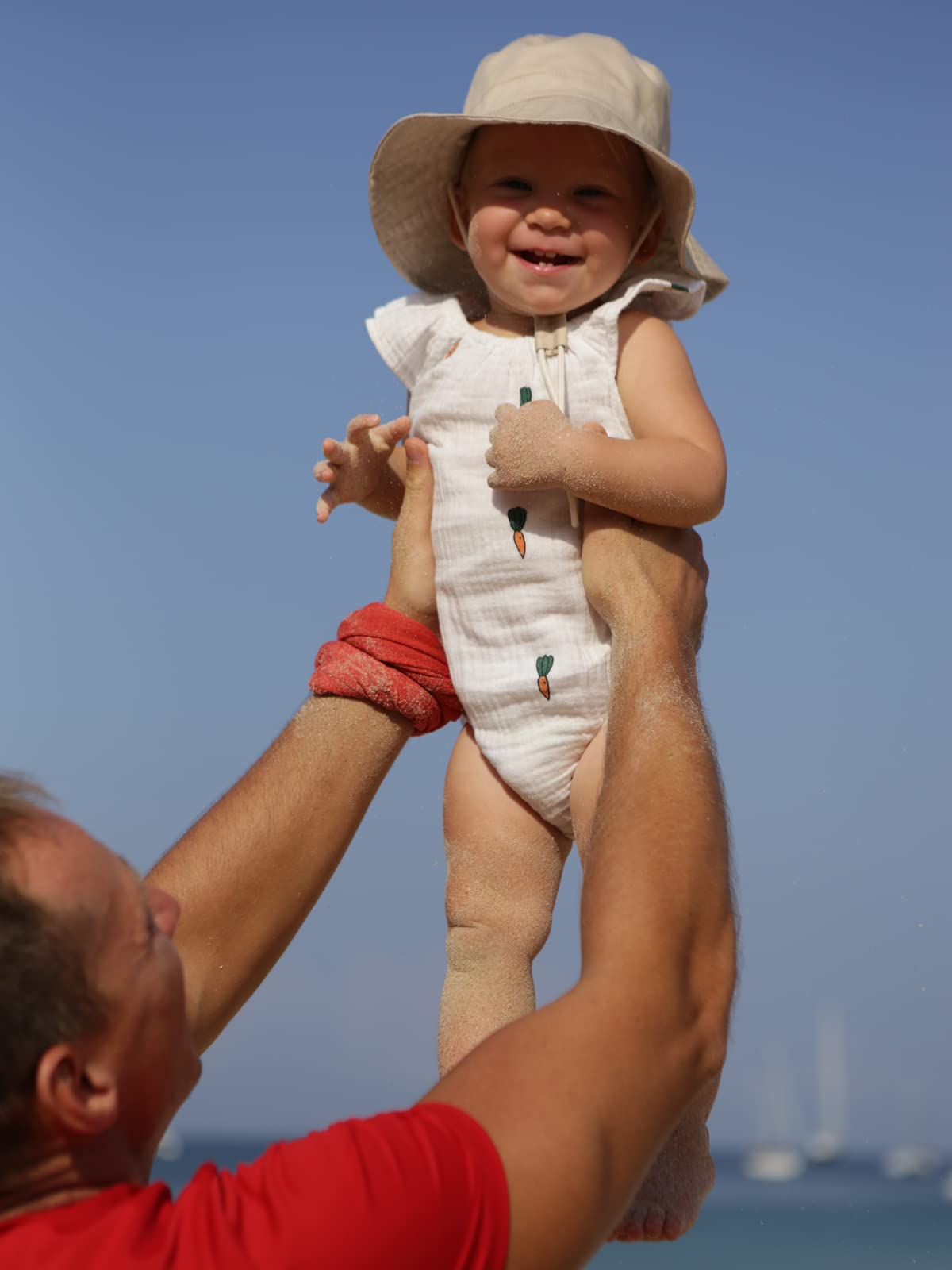 Baby Sun Hat For Boy Girl Toddler Summer Bucket Hat Kids Sun Protection Beach Hat Cotton Baby Hats Light Khaki