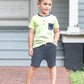 Ruggedbutts Baby/Toddler Boys Heather Navy Jogger Shorts - 12-18M