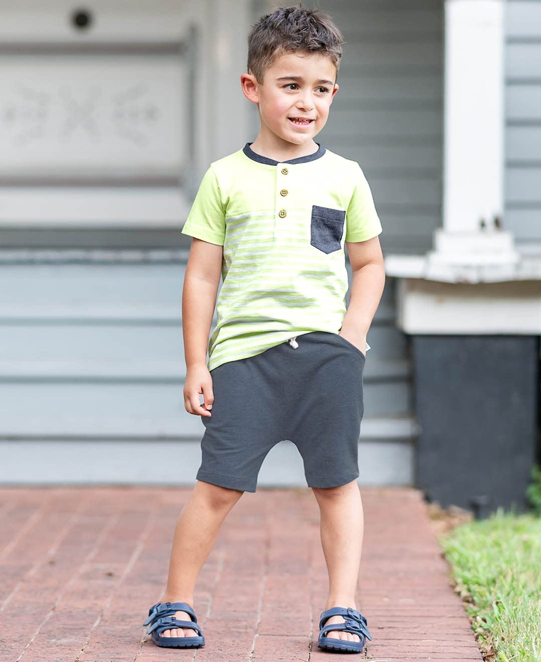 Ruggedbutts Baby/Toddler Boys Heather Navy Jogger Shorts - 12-18M