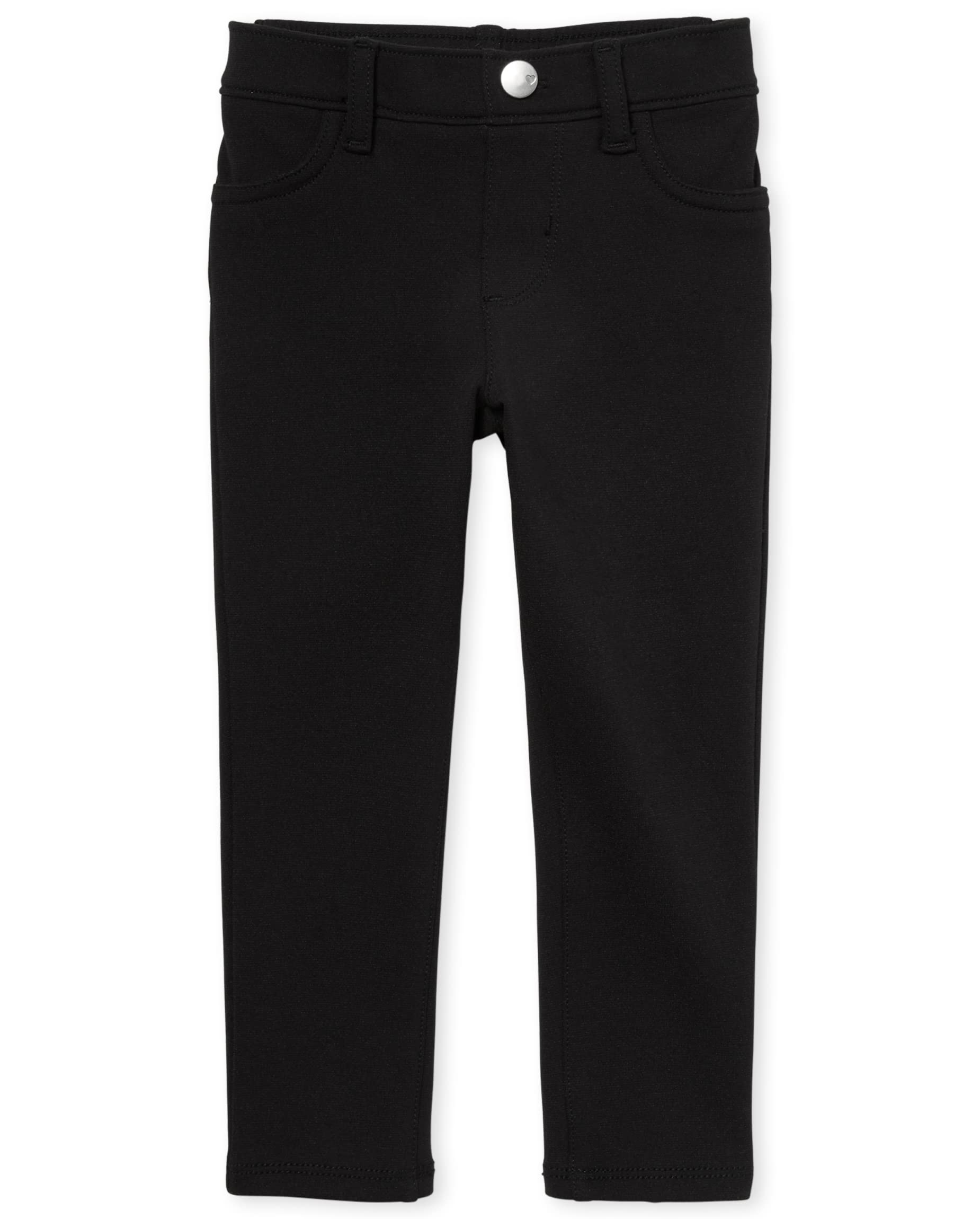 The Children'S Place Baby Girls And Toddler Ponte Knit Pull On Jeggings Jeans, Black Single, 5T Us