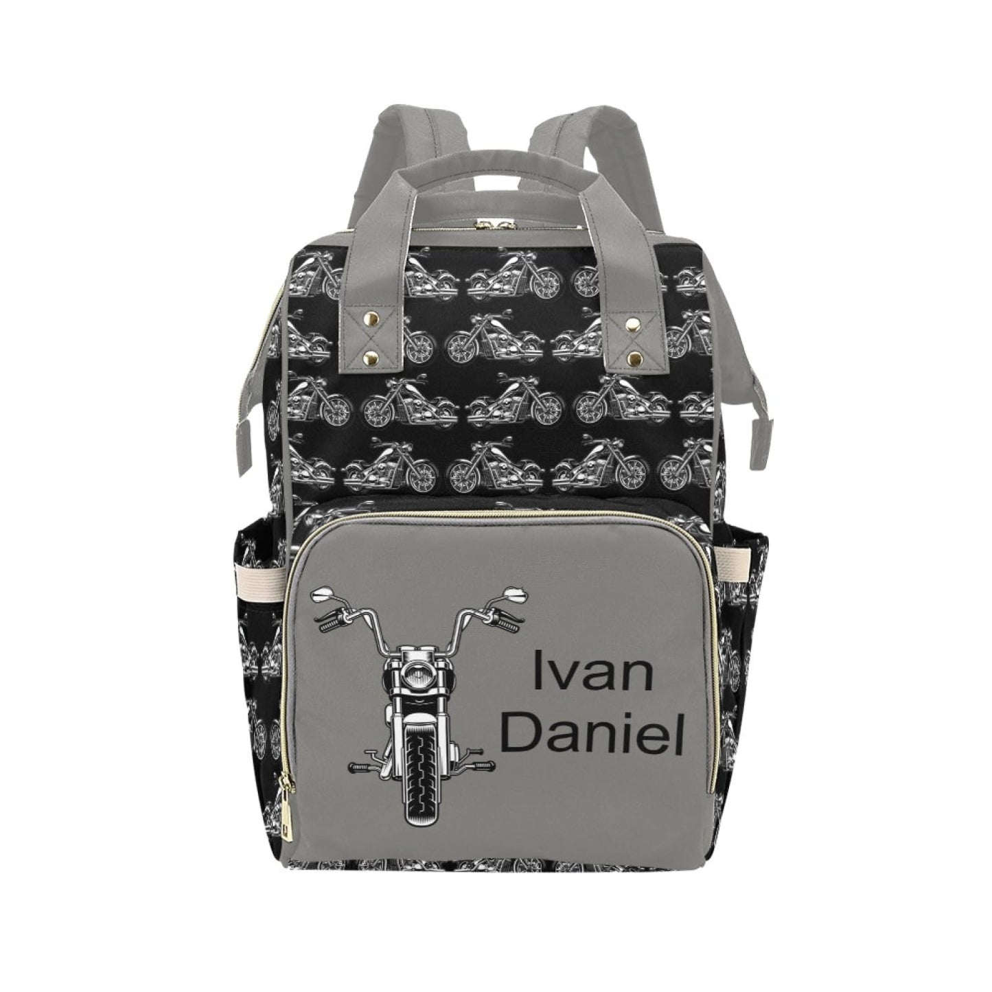 Personalized Baby Diaper Bag Backpack for Women, Custom Name Nursing Mommy Daypack, Diaper Bag for Girls Boys, New Mom Gifts (Mo