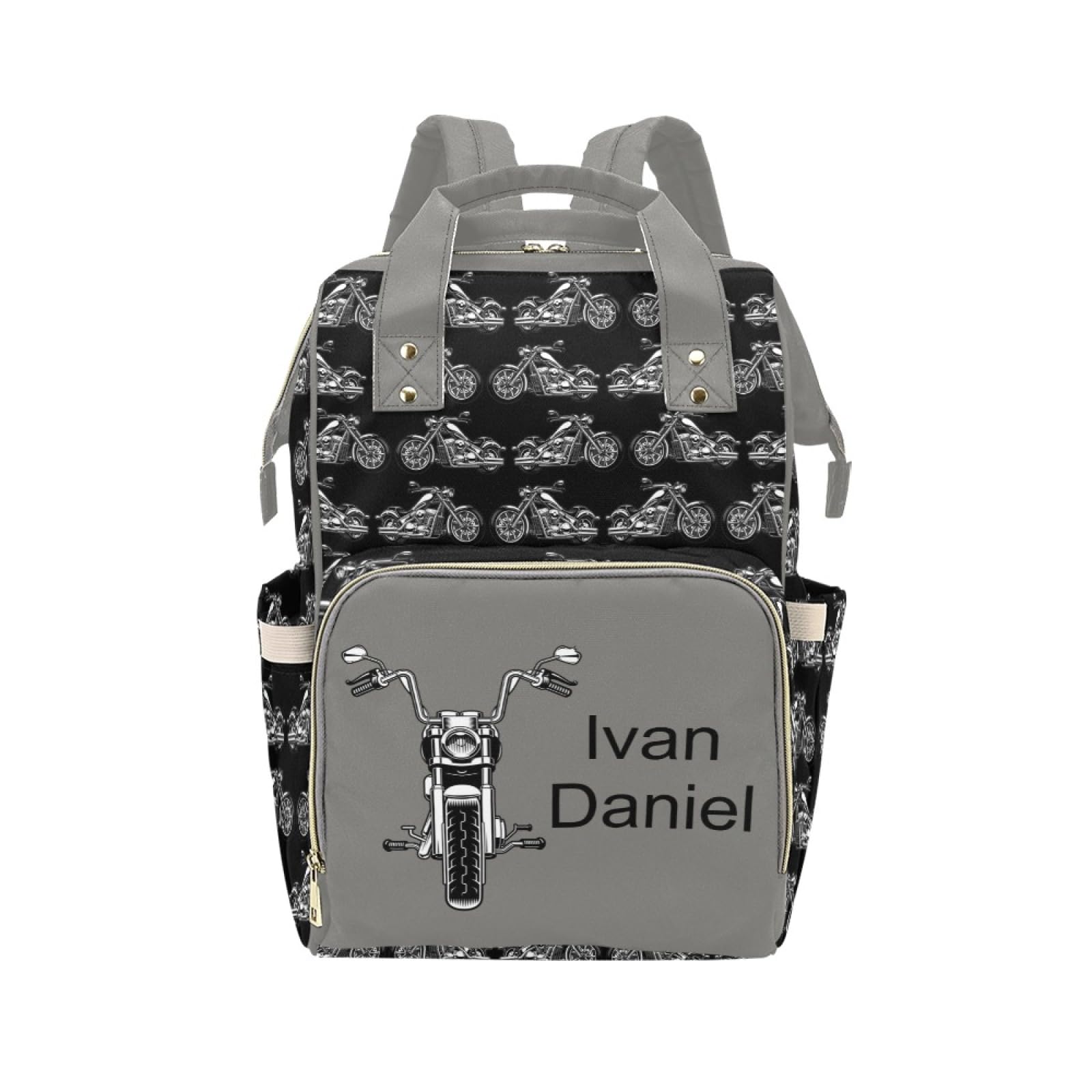 Personalized Baby Diaper Bag Backpack for Women, Custom Name Nursing Mommy Daypack, Diaper Bag for Girls Boys, New Mom Gifts (Mo