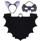 WILLBOND Halloween Bat Costume for Kids Vampire Costume Accessories Bat Wings Ears Headband Mask(Large)