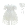 Glamulice White Baby Girl Christening Outfit Christening Baptism Dresses Lace Princess Bow Formal Gown 6-12 Newborn First Birthd
