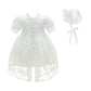 Glamulice White Baby Girl Party Dress Christening Baptism Gowns 6-12 Infant Church First Birthday Pageant Dresses Satin Newborn