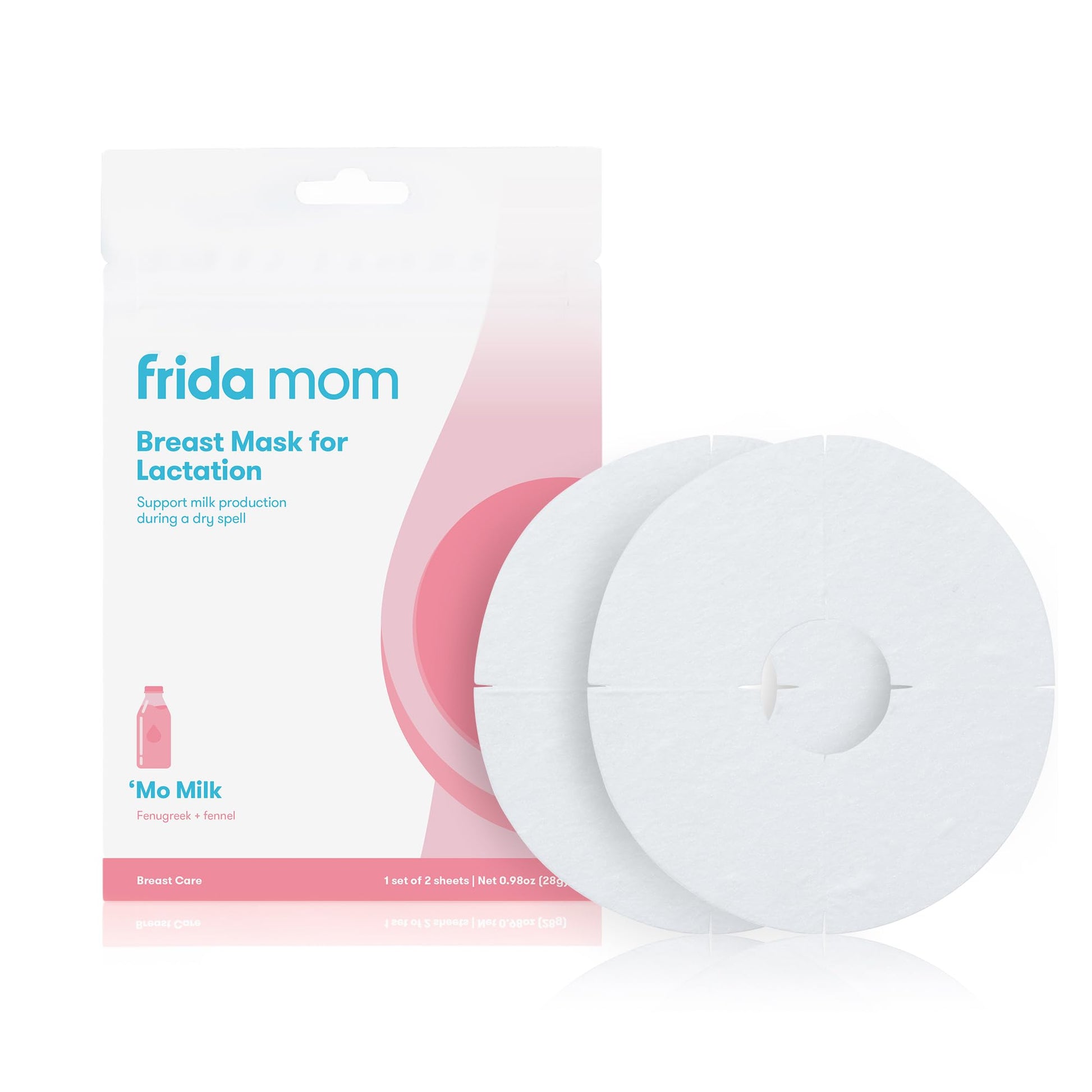 Frida Mom Breast Mask For Lactation Support, Made With Fenugreek & Fennel To Increase Milk Supply, 2 Sheet Masks