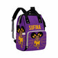 Artsadd Personalized Diaper Bag Casual Shoulder Bag, Customized Yellow And Purple Nappy Backpack With Thermal Pockets Multifunct