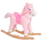 Qaba Kids Ride on Rocking Horse Toddler Plush Toy with Realistic Sounds and Swinging Tail for 3 Years Old Children