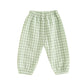 Kids Toddler Boys Girls Gingham Pants Elastic Waist Plaid Loose Baggy Trousers Casual Spring Fall Bottoms Sweatpants (C-Green, 1