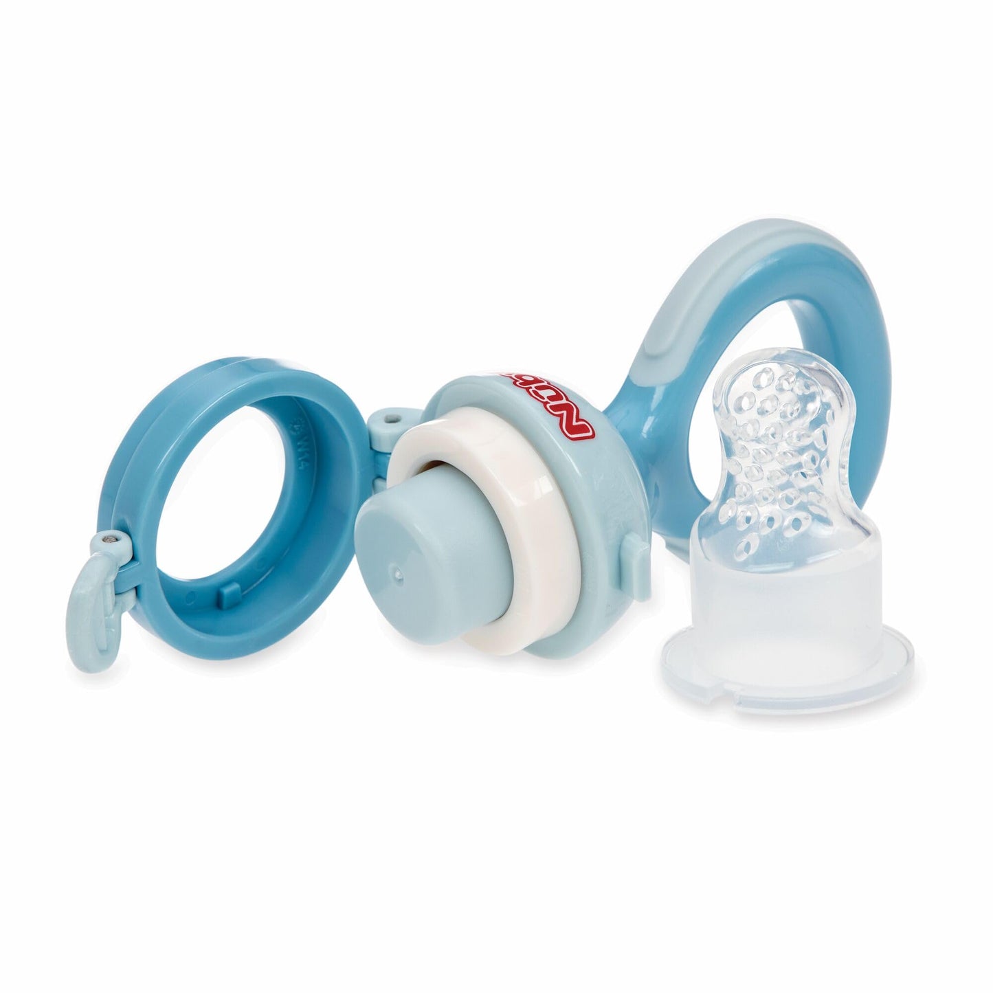 Nuby Baby? First Food Feeder - Soft Silicone Feeding Pouch With Hygienic Cover | For First Soft Foods And Teething | 2 Pack: Aqu