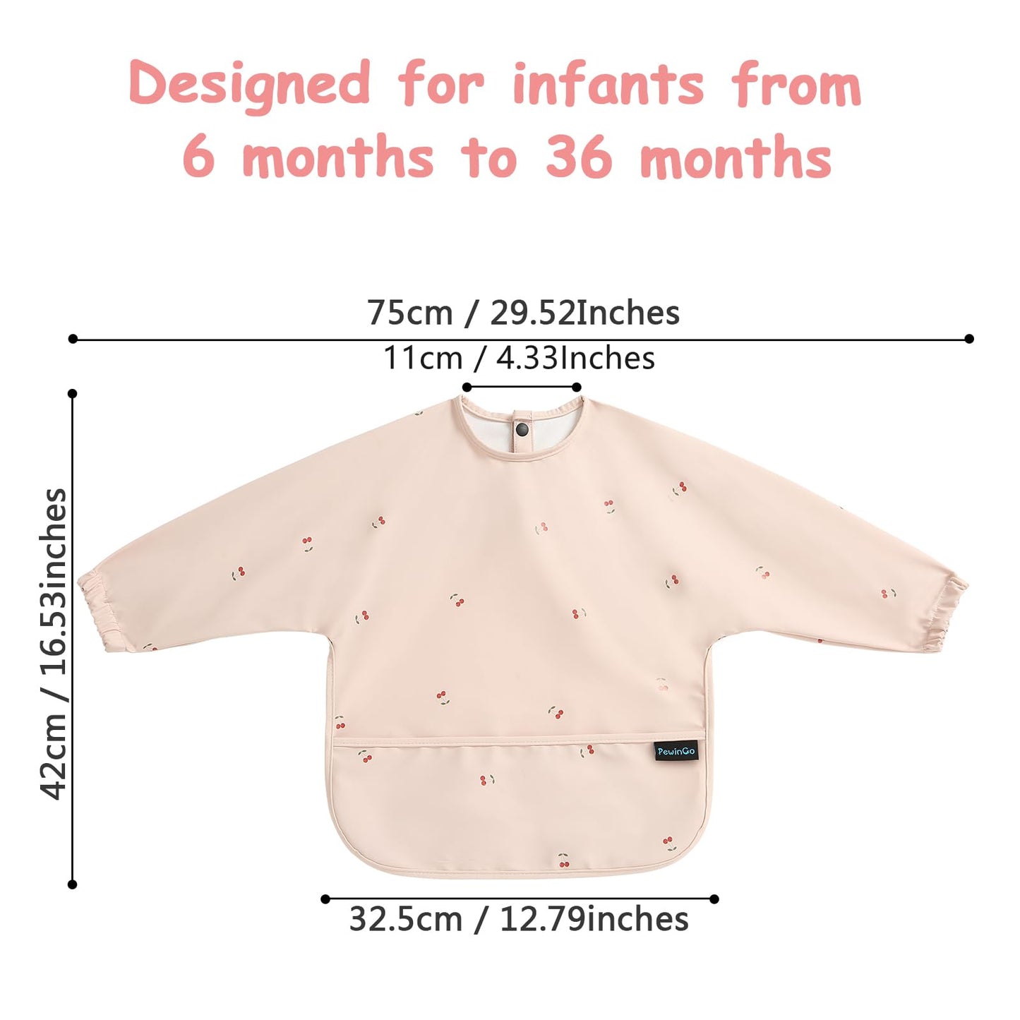 Pewingo Baby Bibs With Long Sleeve Bib & Blw, Coverall Bibs For Baby Feeding, Pu Soft And Skin-Friendly Material, Machine Washab