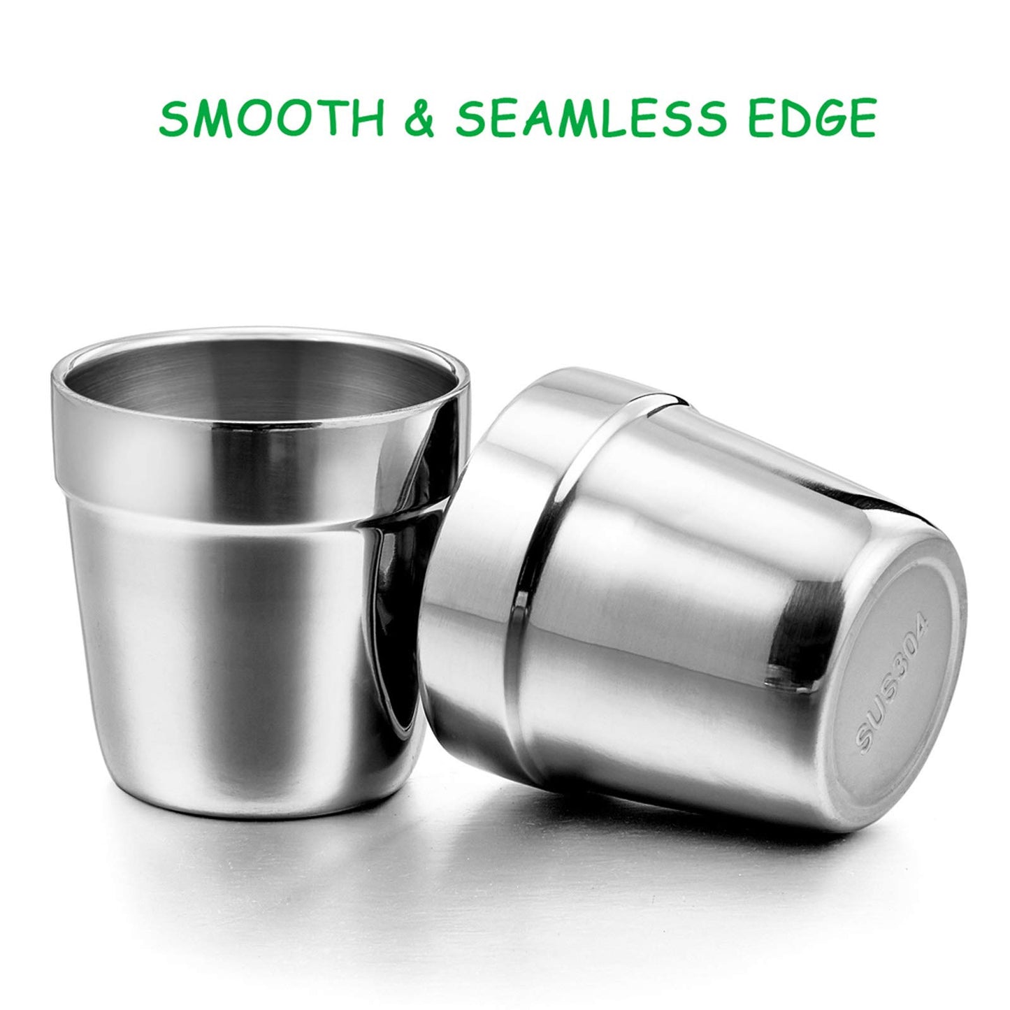 E-Far Metal Cups For Kids Baby, 6 Ounce Stainless Steel Insulated Cups For Toddler Children, Training & Transition, Double Wall