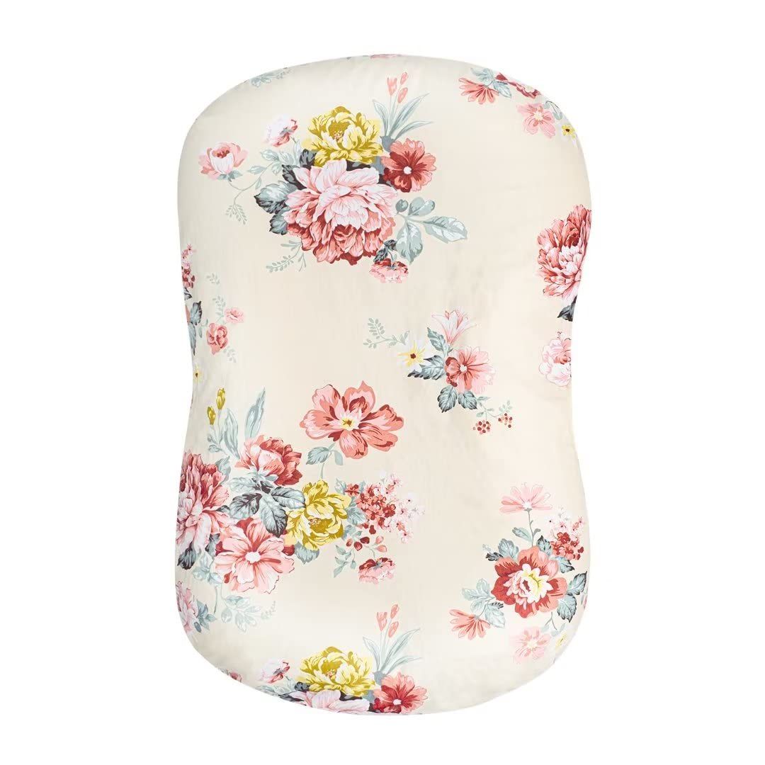 Breathable Cotton Baby Lounger Cover | Mexxi 100% Hypoallergenic Baby Nest Cover For Newborn (Cover Only) (Roses)
