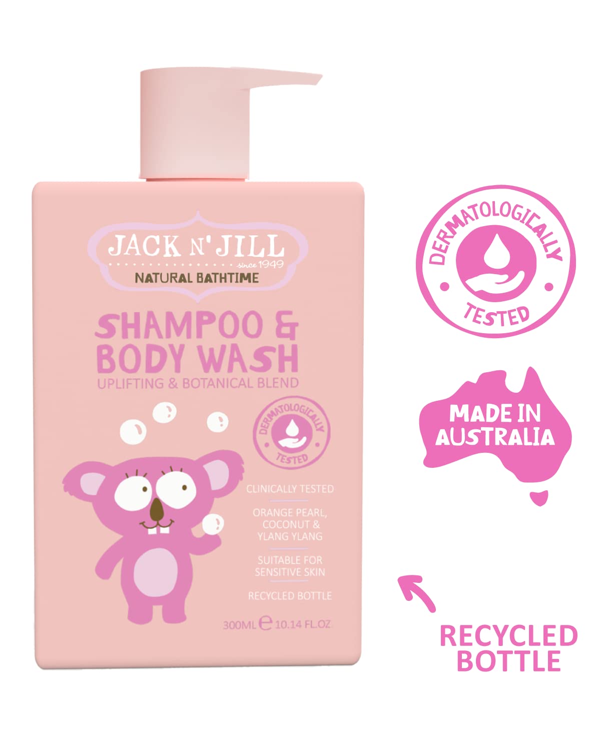 Jack N' Jill Natural Bathtime Kids Shampoo And Body Wash - Suitable For Sensitive Skin, Dermatologically Tested, Color And Soap