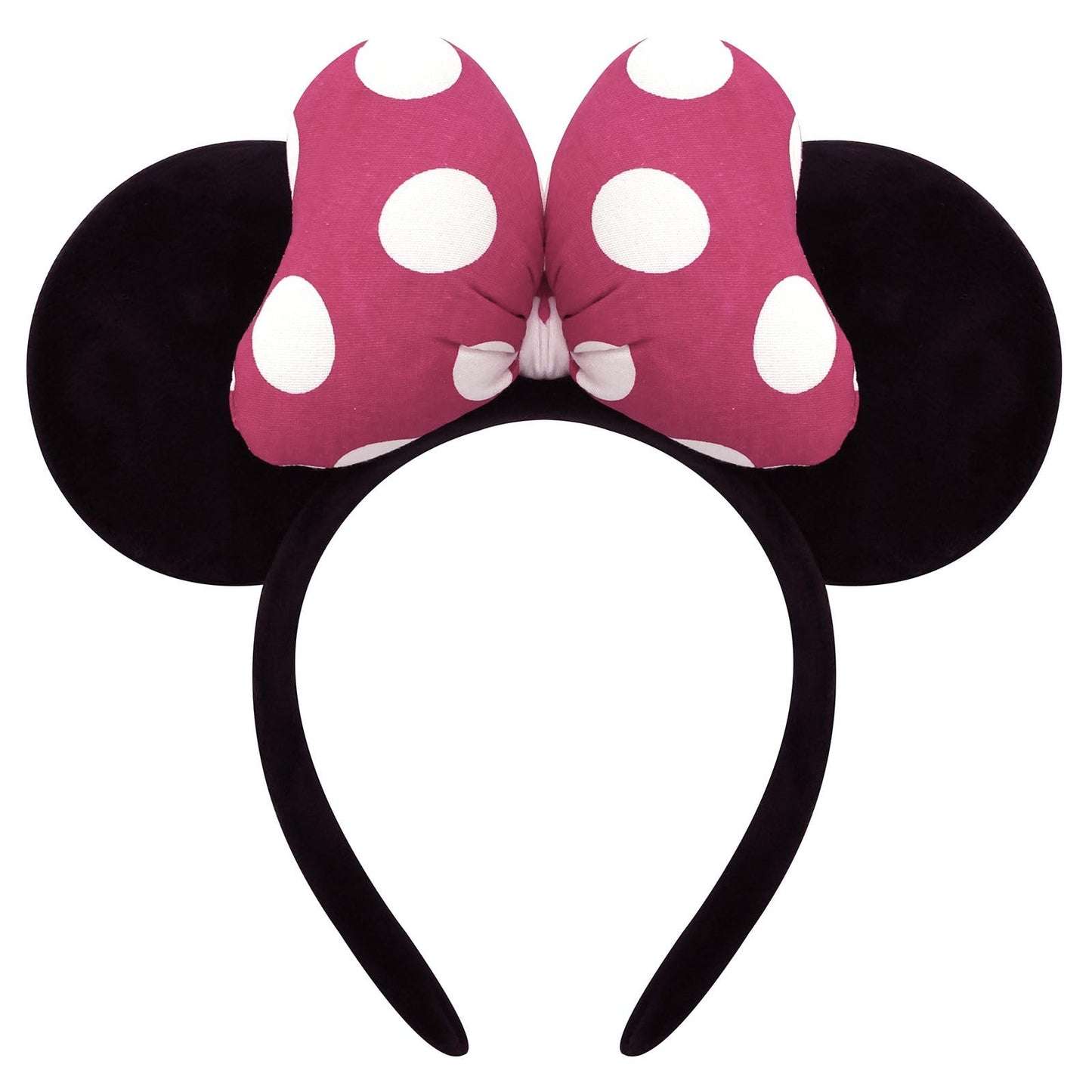 ODOCARE Handmade Mouse Ears Headband for Women and Girls, Polka Dot Bow Minnie Ears Costume Accessories(Pink-White Dots)