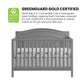 Oxford Baby North Bay 4-In-1 Convertible Baby Crib, Dove Gray, Greenguard Gold Certified