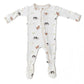 Soft Bamboo Viscose Footies, 2-Way Zipper, Unisex, 9-12 Months, Cow, 95% Viscose Made From Bamboo, 5% Spandex - Imported