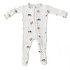 Soft Bamboo Viscose Footies, 2-Way Zipper, Unisex, 9-12 Months, Cow, 95% Viscose Made From Bamboo, 5% Spandex - Imported