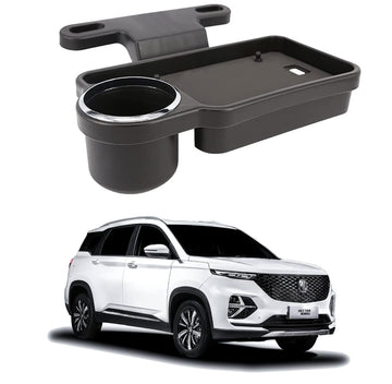 Oshotto (FT04) Foldable Car Auto Headrest Rear Back Seat Table Drink Food Cup Tray Holder Compatible with MG Hector Plus  Blac