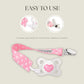 Dodo Babies Pacifier Clip Set - Four Clips Plus Binky Case - Universal Holder Fits Most Paci Brands, Teethers And Car Seats - Pi