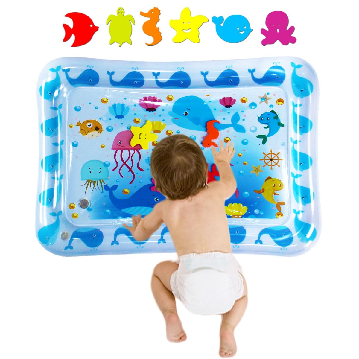 Zhuynxir Infant Toys, Tummy Time Toys, Tummy Time Mats For Infants, Inflatable Play Mat Water Mat Inflatable Toys, Fun Early Dev