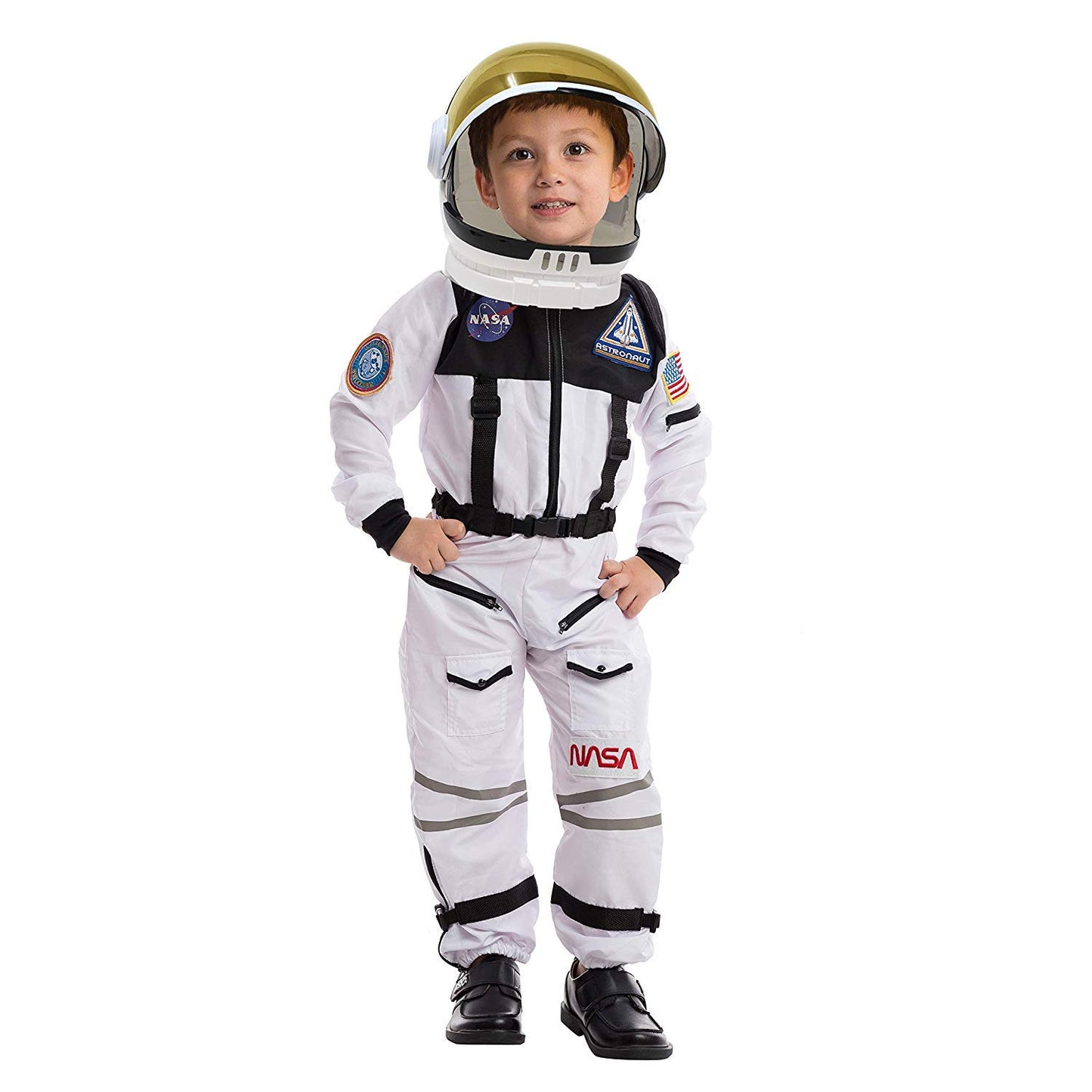 Spooktacular Creations Astronaut Costume With Helmet, Space Suit For Kids And Toddler With Movable Visor Helmet, Kids Astronaut