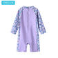 Umelok Infant Girl Swimwear Sets One Piece Rash Guard Swimsuit With Sun Hat (Purple, Floral 6-9 Months)