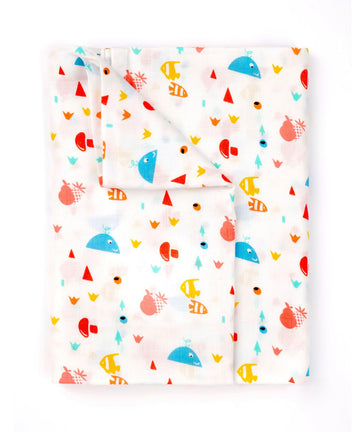 Momzjoy 100% Organic Cotton Muslin Swaddle  for Newborns/Baby | Pack of 1 | 09 Months | Lightweight & Breathable | BeachInspi