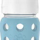 Lifefactory 8-Ounce Wide Neck Glass Baby Bottle With Protective Silicone Sleeve And Sippy Spout, Denim (Lg2251Wde4)
