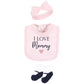 Hudson Baby Unisex Baby Cotton Layette Set, Girl Mommy Pink Navy, 9-12 Months