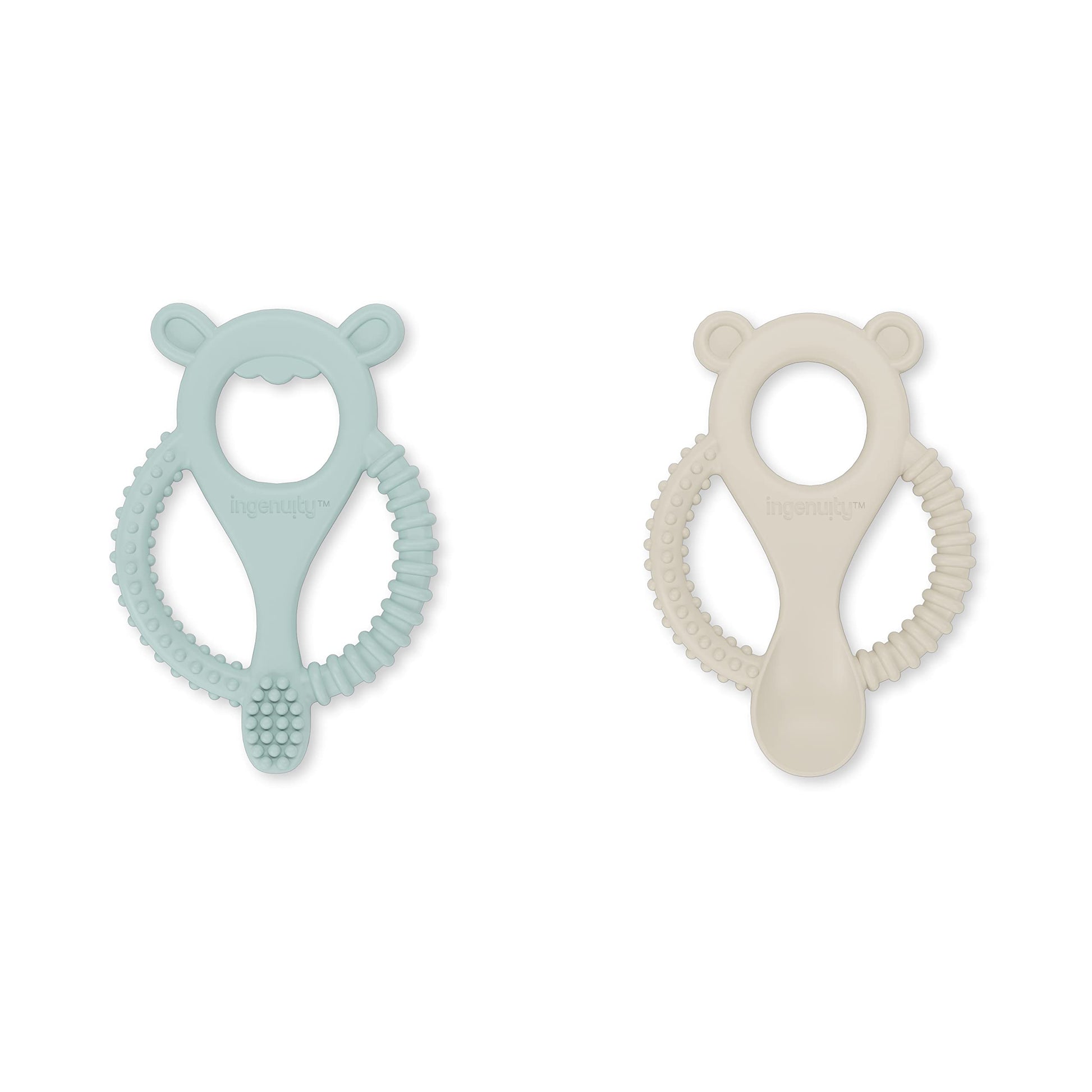 Ingenuity Gum Buddies Soothing Baby Multi-Stage Teether Toy BPA-Free Silicone, Ages 3 Months+, Unisex, 2-Pack