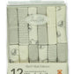 Rene ROFE Baby 12Pack Elephant Terry Washcloths  Gray, one Size