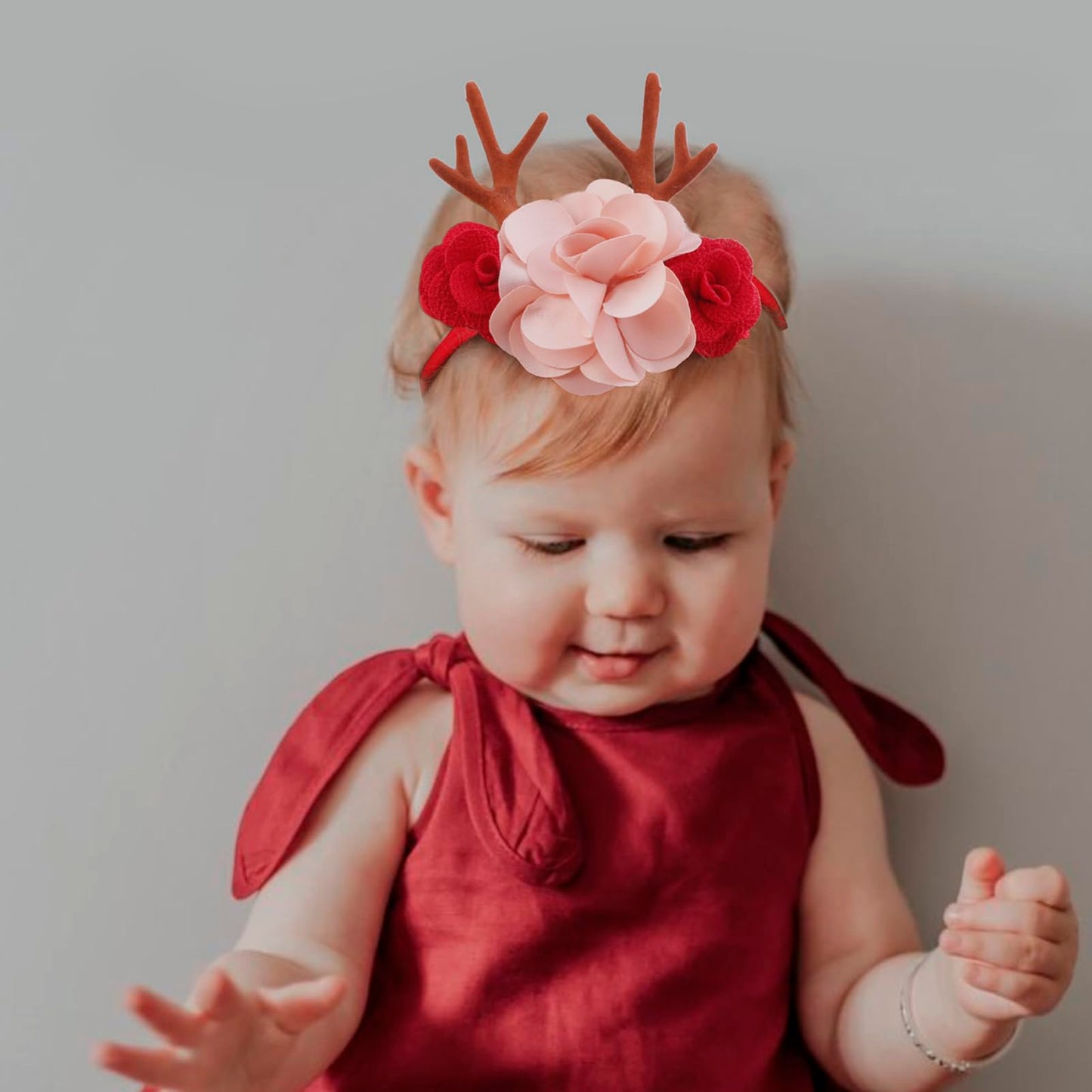 Nuwajp Baby Girl Flower Headband 6 Pcs Elastic Hairbands Handmade Nylon Bows Headbands Chic Floral Hair Accessories Kids Gifts F