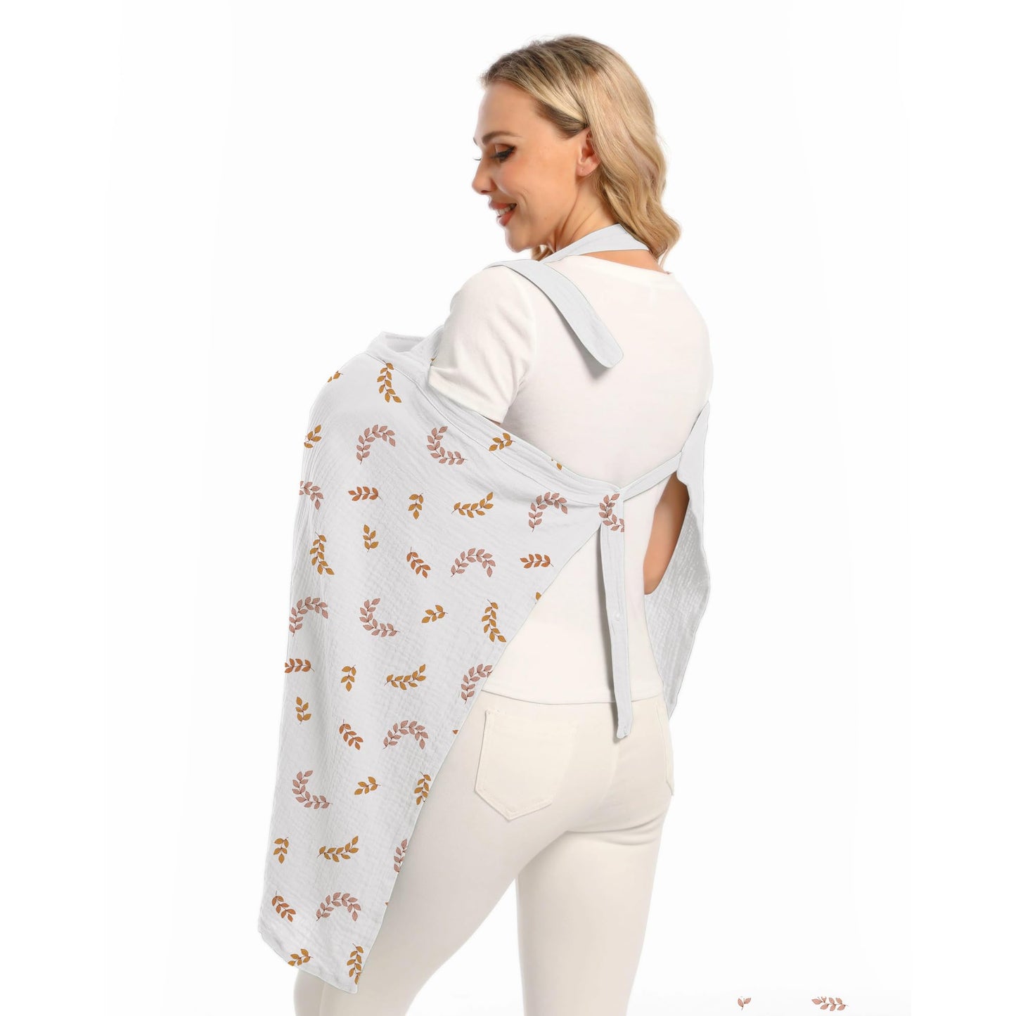 Wimst Muslin Nursing Cover Breastfeeding For Women, Soft And Breathable Breastfeeding Cover With Rigid Hoop For Nursing Apron (L