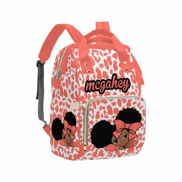 Artsadd Personalized Name Baby Bags, Red Bow Tie Backpack Casual Daypack Customized Diaper Bag Nappy Backpack Large Nursing Bags