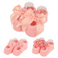 Zibuyu Newborn BabyS Non Slip Floor Socks, Soft Sole Baby Girl Shoes, Pink Flower Design For Home And Play (Pack Of 3) For 06 