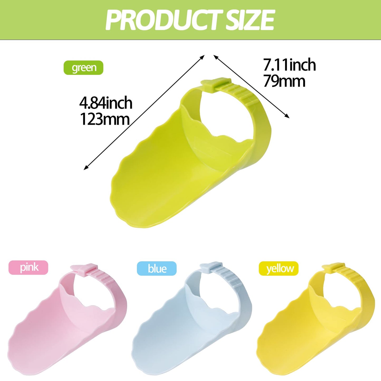 Oiiki Faucet Extenders For Toddler Kids Children Hand Washing, 4 Pack Silicone Sink Faucet Extender Wash Helper, Kitchen Bathroo