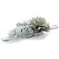 My Lello Baby Headband Shabby Fabric Flower Cluster Stretchy Elastic Gray