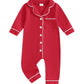 Baby Girl Boy Pajamas Romper Button-Up One-Piece Pajamas Onesie Footie Red Valentines Pjs Newborn Hospital Clothes (Red, 3-6 Mon