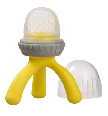 B.Box Silicone Fresh Food Feeder. Ages 4 Months+, Tripod Design Easy For Baby To Hold. Perfect For Fresh Or Frozen Foods. Cap In
