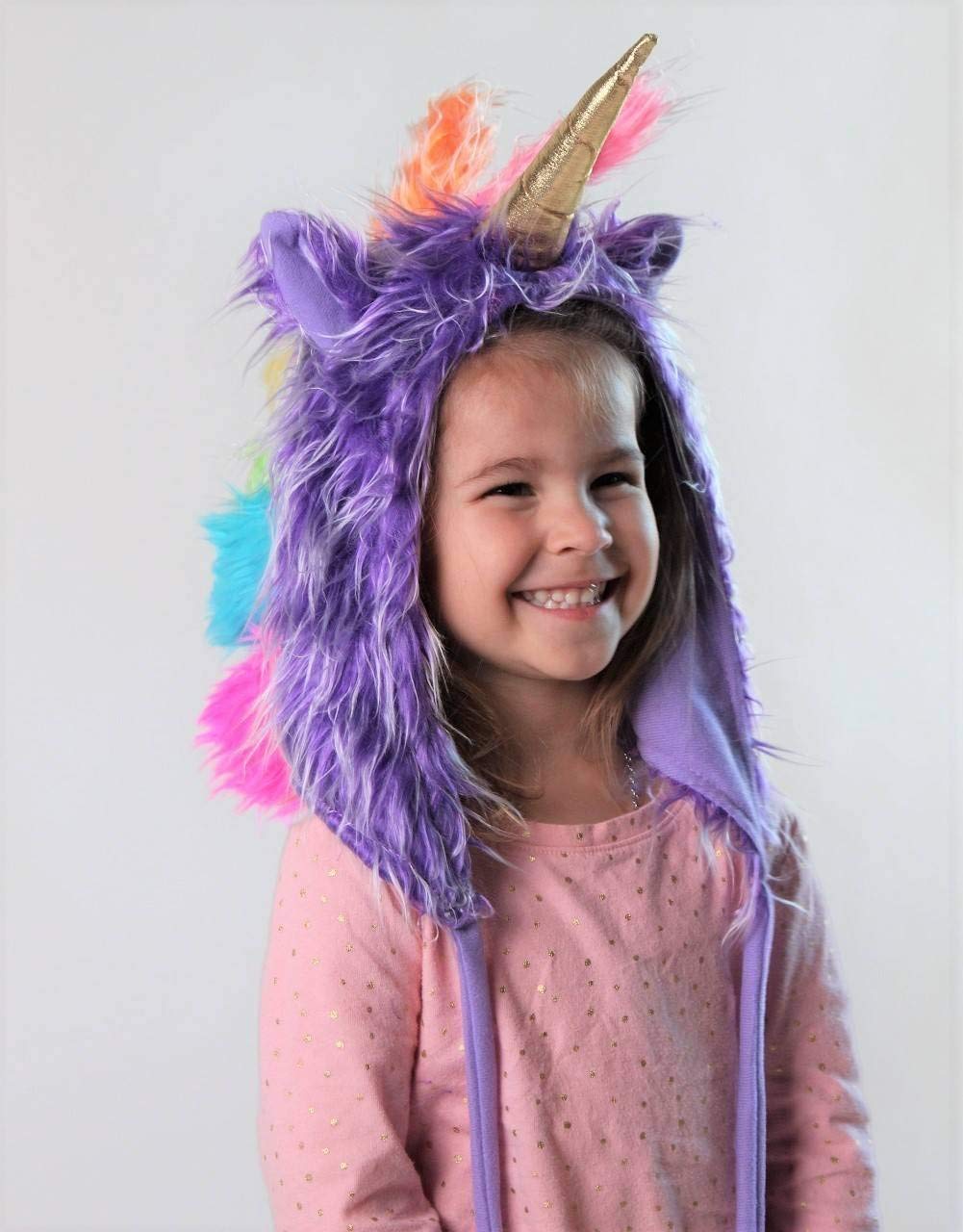 Storybook Wishes Plush Soft Fuzzy Unicorn Child/Youth Hat, Purple