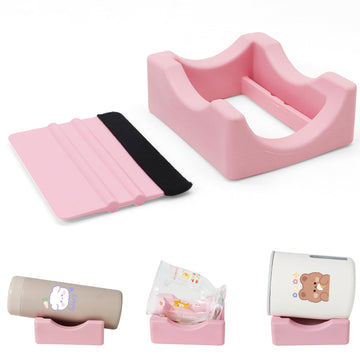 Silicone Cup Cradle Silicone Cup Cradle With Built-In Slot Anti-Skidding Tumbler Stand Cup Holder For Tumblers With Felt Squeege