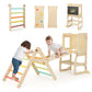 Olakids Pikler Triangle Set 8 In 1 Climbing Toys For Toddlers Foldable Wood Montessori Jungle Gym With Toddler Tower Angle Adjus
