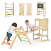 Olakids Pikler Triangle Set 8 In 1 Climbing Toys For Toddlers Foldable Wood Montessori Jungle Gym With Toddler Tower Angle Adjus