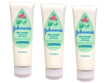 Johnson'S Baby Creamy Oil With Aloe & Vitamin E, Moisturizing Baby Body Lotion For Delicate Skin, Hypoallergenic And Free Of Par