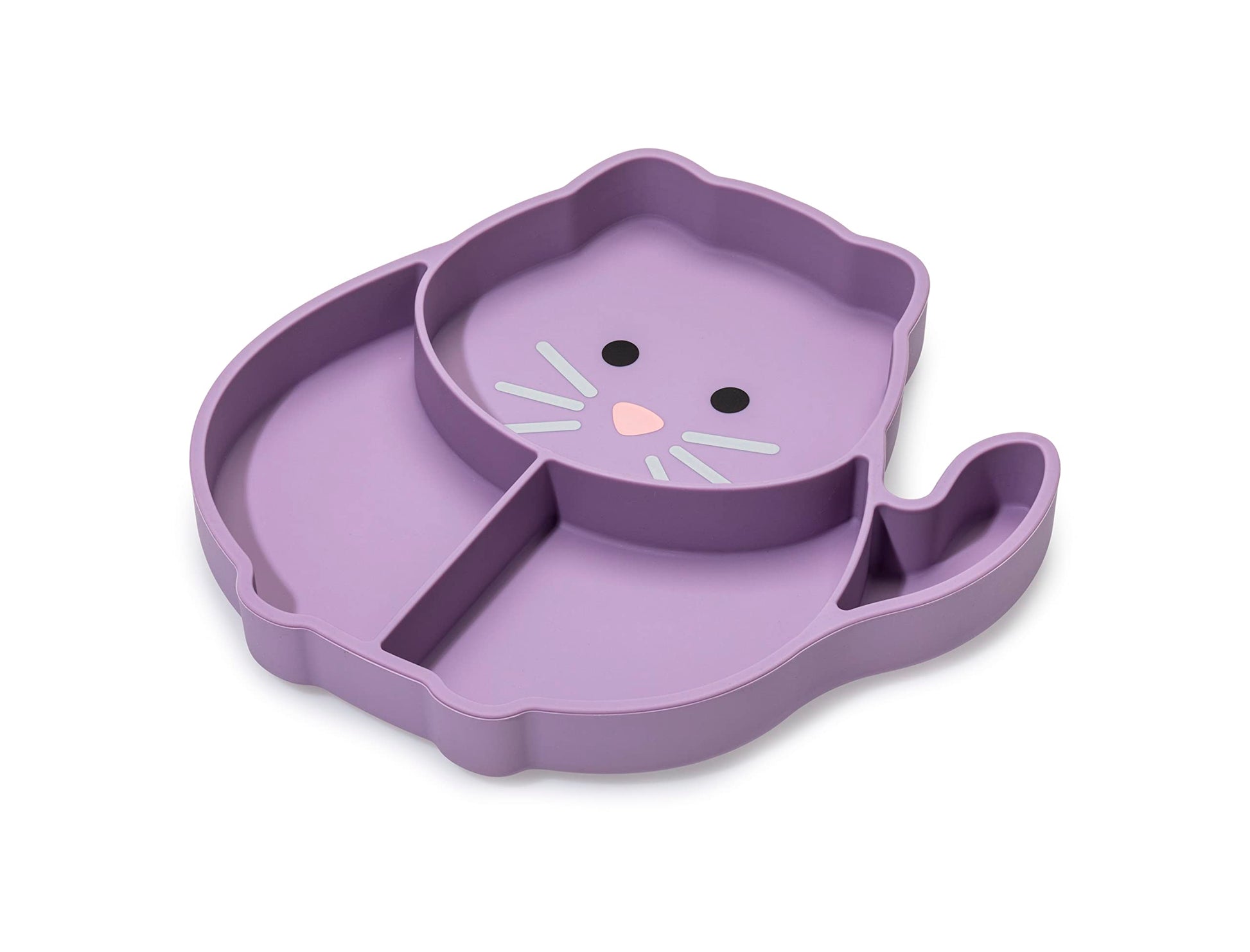 Melii Divided Silicone Suction Plate - 100% Silicone, For Baby + Toddlers - Bpa Free, Dishwasher & Microwave Safe (Cat)